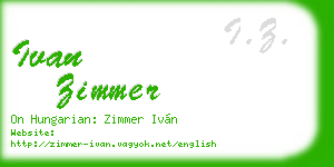 ivan zimmer business card